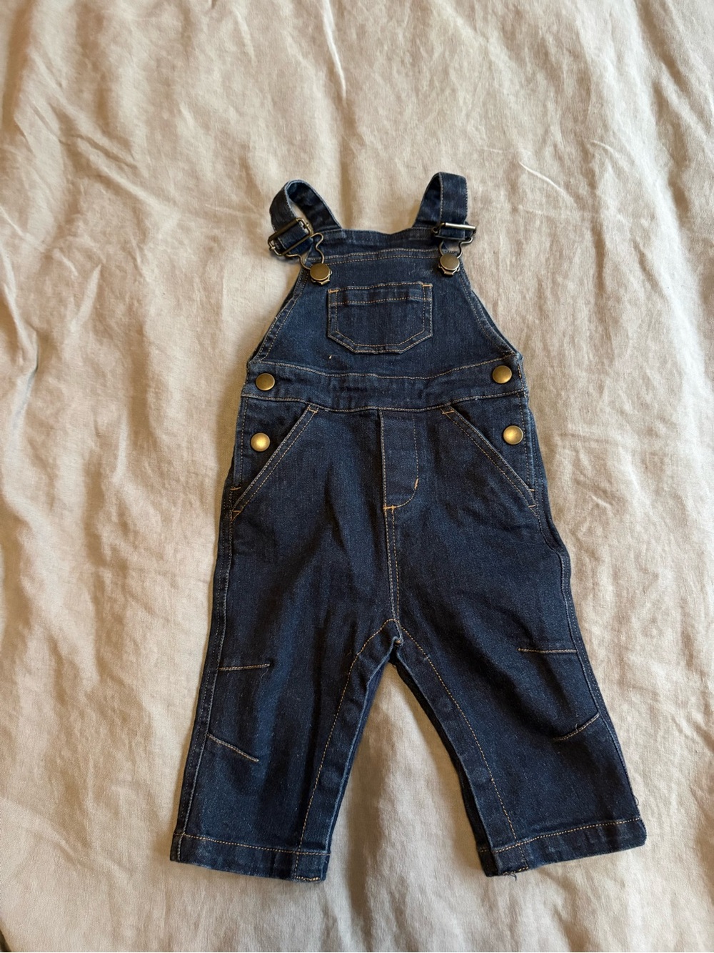 Hanna Andersson Dark Blue Denim Overalls - size 3-6m